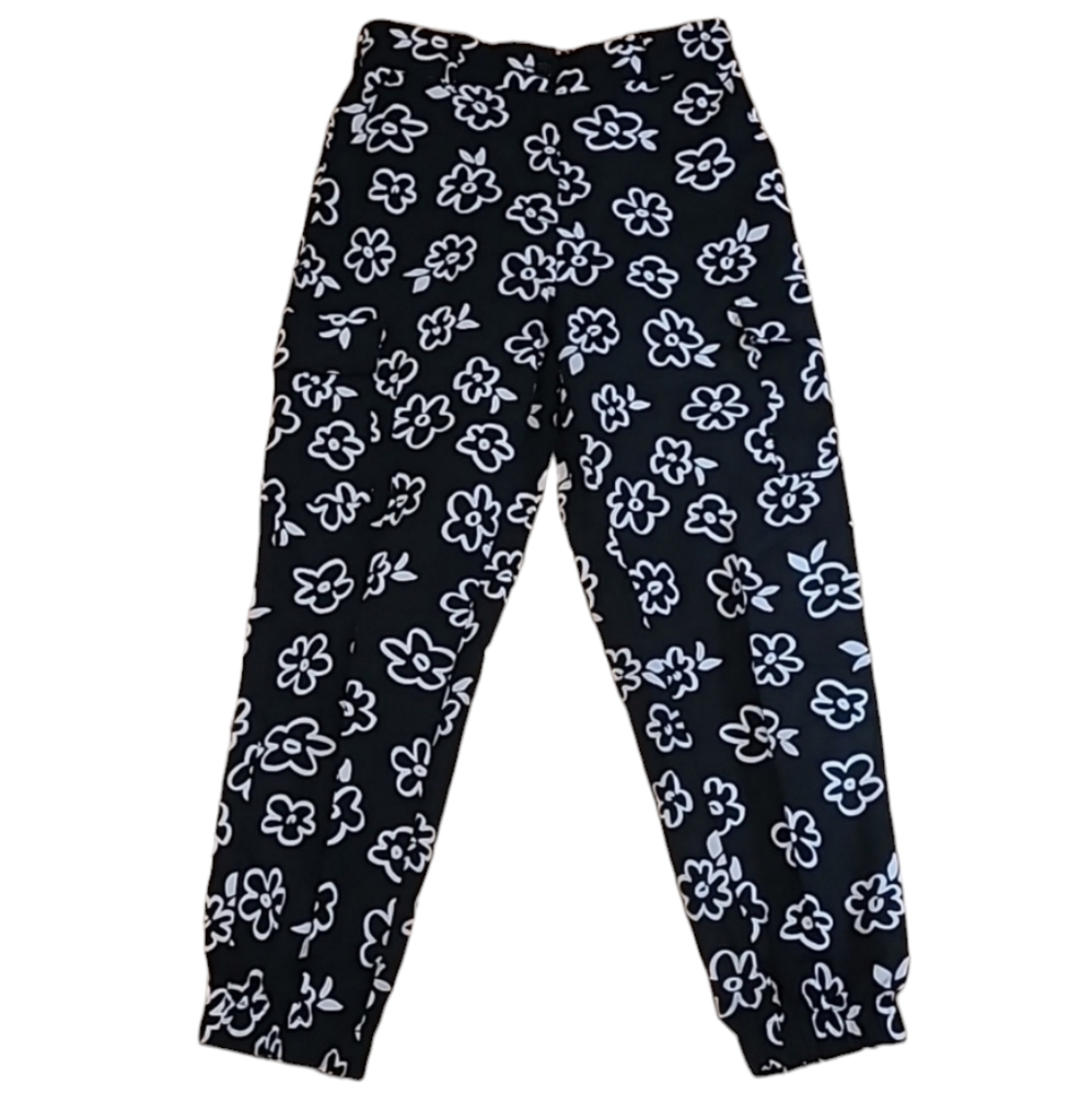 Floral Cargo Joggers Forever 21 Black Featival Boho